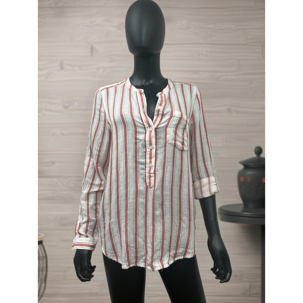 NWOT‎ Lucky Brand Stripe Long Sleeve Button Down Shirt Sz Medium cotton/Modal